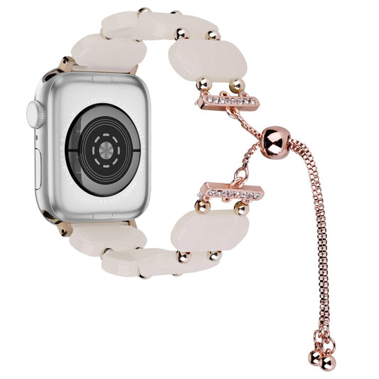 Skorter | For Apple Watch 42mm Resin Telescopic Chain Watch Strap (Mermaid Pink)