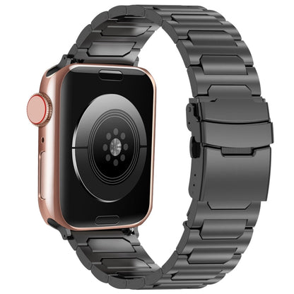 Skorter | For Apple Watch 38mm I-shaped Titanium Metal Strap (Black)