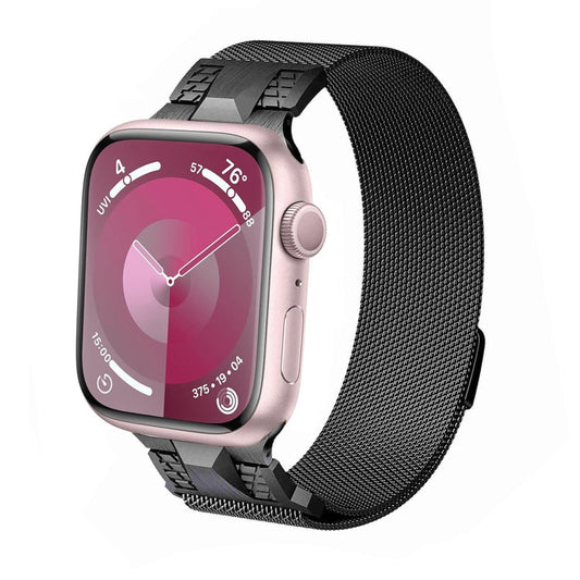 Skorter | For Apple Watch 42mm Mecha Style Milanese Metal Watch Band (Titanium Grey)