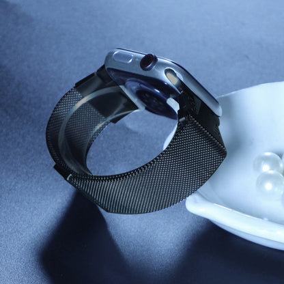 Skorter | For Apple Watch 42mm Mecha Style Milanese Metal Watch Band (Titanium Grey)