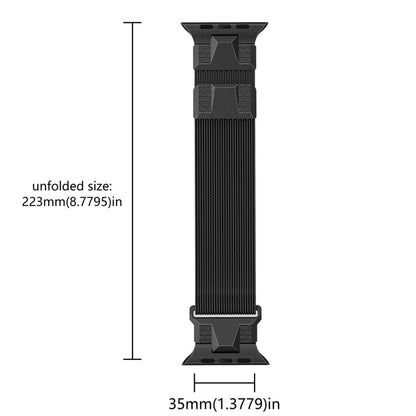 Skorter | For Apple Watch 42mm Mecha Style Milanese Metal Watch Band (Titanium Grey)