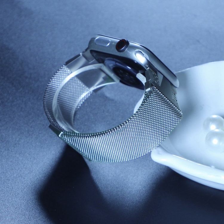 Skorter | For Apple Watch 42mm Mecha Style Milan Metal Watch Band (Titanium Silver)