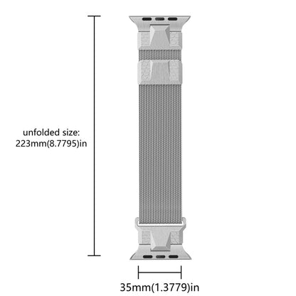 Skorter | For Apple Watch 42mm Mecha Style Milan Metal Watch Band (Titanium Silver)