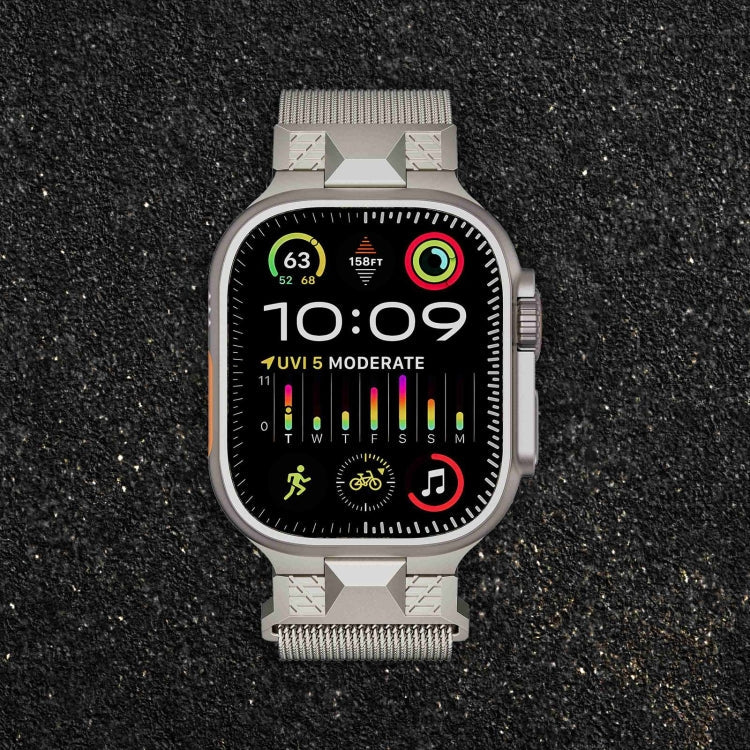Skorter | For Apple Watch 42mm Mecha Style Milanese Metal Band (Starlight)