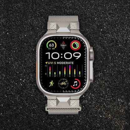Skorter | For Apple Watch 42mm Mecha Style Milanese Metal Band (Starlight)