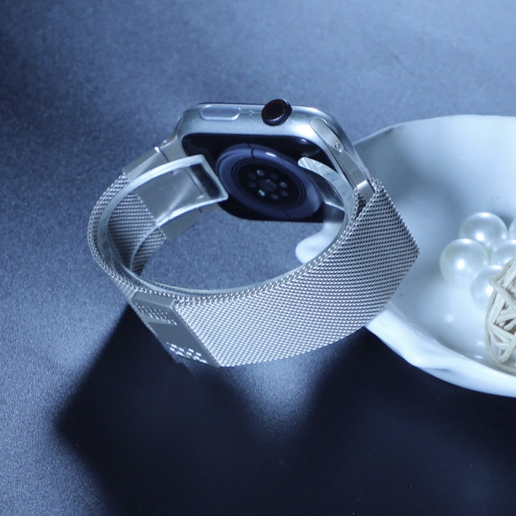 Skorter | For Apple Watch 42mm Mecha Style Milanese Metal Band (Starlight)