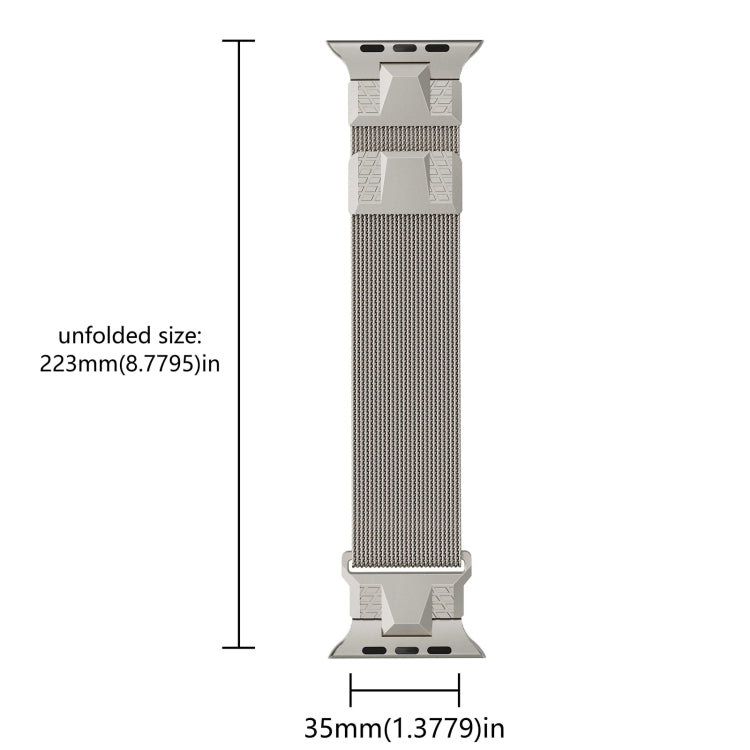 Skorter | For Apple Watch 42mm Mecha Style Milanese Metal Band (Starlight)