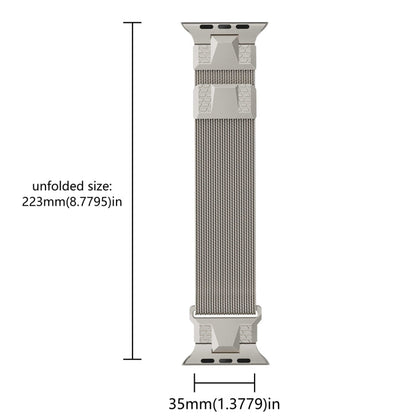 Skorter | For Apple Watch 42mm Mecha Style Milanese Metal Band (Starlight)