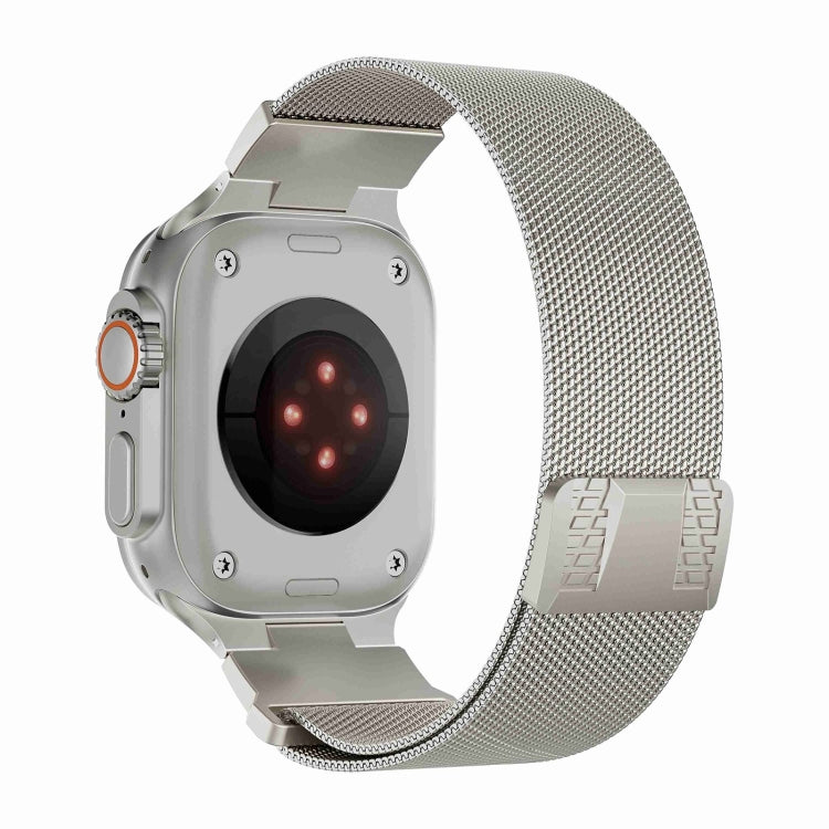 Skorter | For Apple Watch 42mm Mecha Style Milanese Metal Band (Starlight)