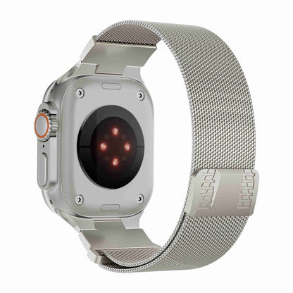 Skorter | For Apple Watch 42mm Mecha Style Milanese Metal Band (Starlight)
