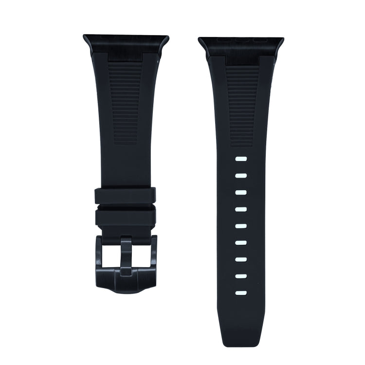 Skorter | For Apple Watch SE 44 mm Loners Liquid Silicone Watch Band (Black Black)