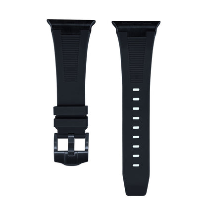 Skorter | For Apple Watch SE 44 mm Loners Liquid Silicone Watch Band (Black Black)