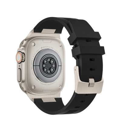 Skorter | For Apple Watch SE 44mm Loners Liquid Silicone Watch Band (Titan Black)