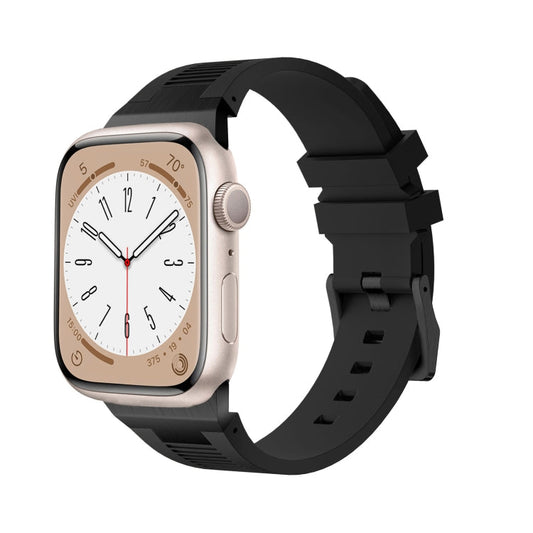 Skorter | For Apple Watch 42mm Loners Liquid Silicone Watch Band (Black Black)