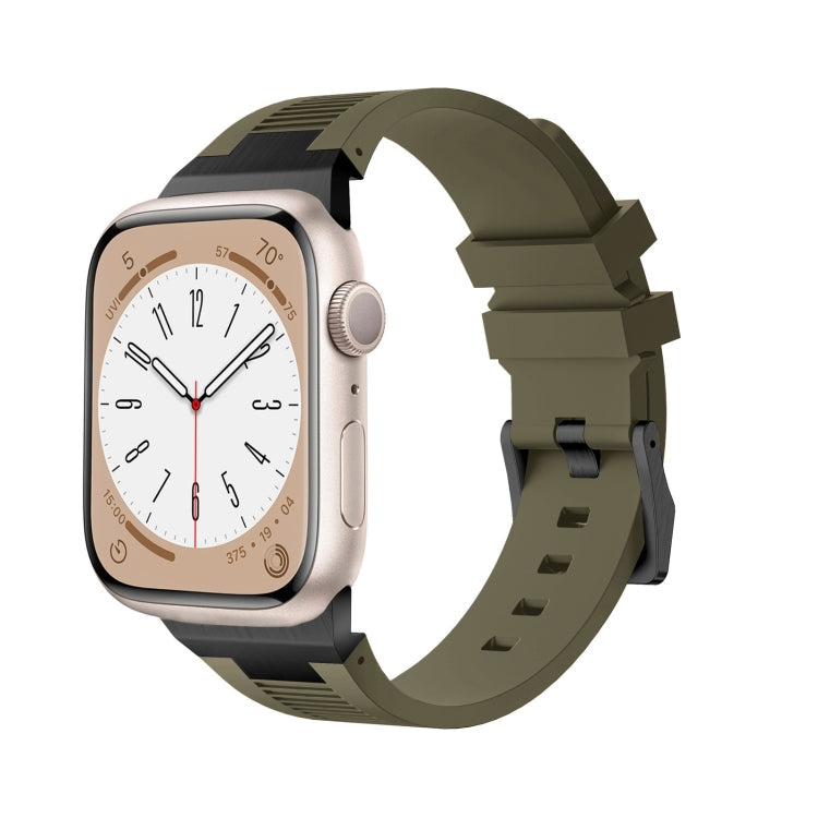 Skorter | For Apple Watch 42mm Loners Liquid Silicone Watch Strap (Black Green)