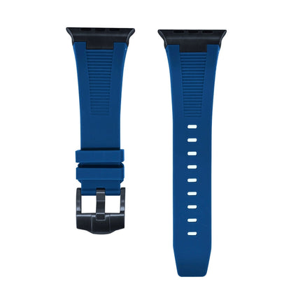 Skorter | For Apple Watch 42mm Loners Liquid Silicone Watch Band (Black Midnight Blue)