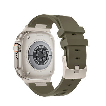 Skorter | For Apple Watch 42mm Loners Liquid Silicone Watch Band (Titanium Green)