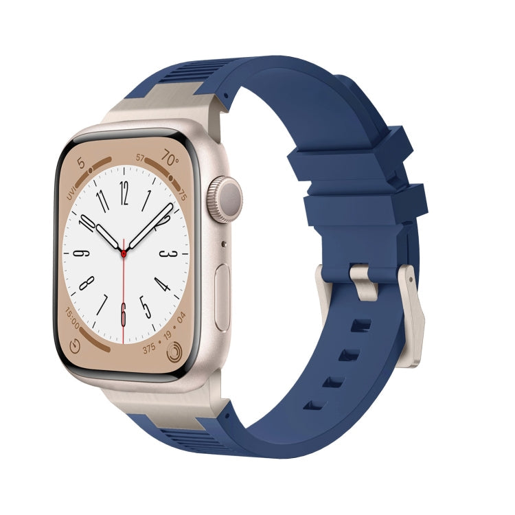 Skorter | For Apple Watch 42mm Loners Liquid Silicone Watch Strap (Titanium Midnight Blue)