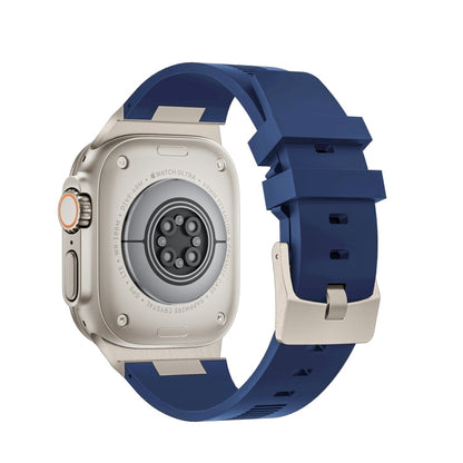 Skorter | For Apple Watch 42mm Loners Liquid Silicone Watch Strap (Titanium Midnight Blue)