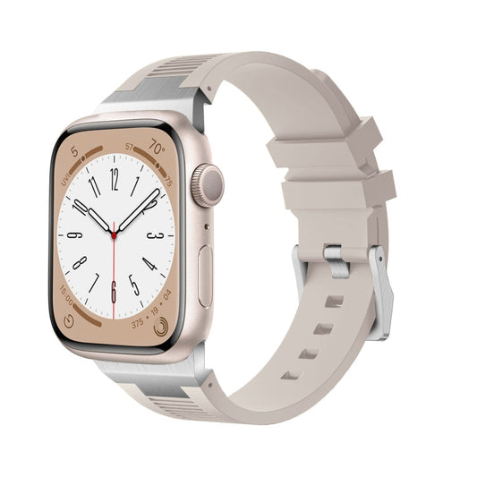 Skorter | For Apple Watch 42mm Loners Liquid Silicone Watch Strap (Silver Starlight)