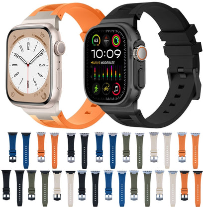 Skorter | For Apple Watch Series 9 45mm Loners Liquid Silicone Watch Strap (Titanium Green)