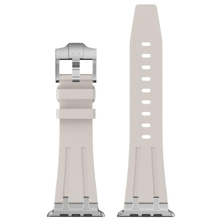 Skorter | For Apple Watch Series 9 45mm Stone Grain Liquid Silicone Band (Silver Starlight)