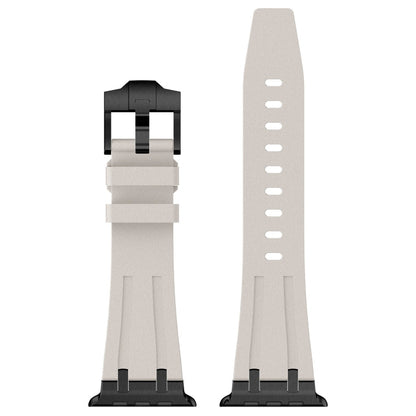 Skorter | For Apple Watch SE 2022 44 mm Stone Grain Liquid Silicone Band (Black Starlight)