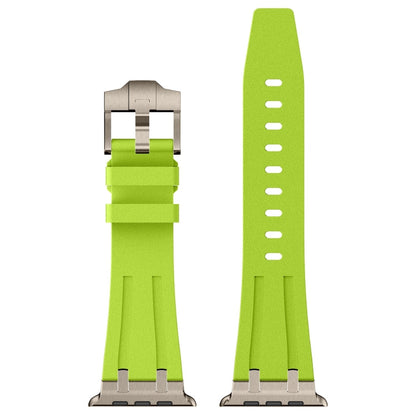 Skorter | For Apple Watch SE 44mm Stone Grain Liquid Silicone Watch Strap (Titanium Green)