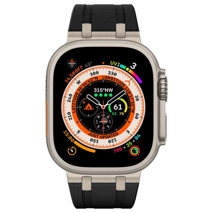 Skorter | For Apple Watch 42mm Stone Texture Liquid Silicone Strap (Titan Black)