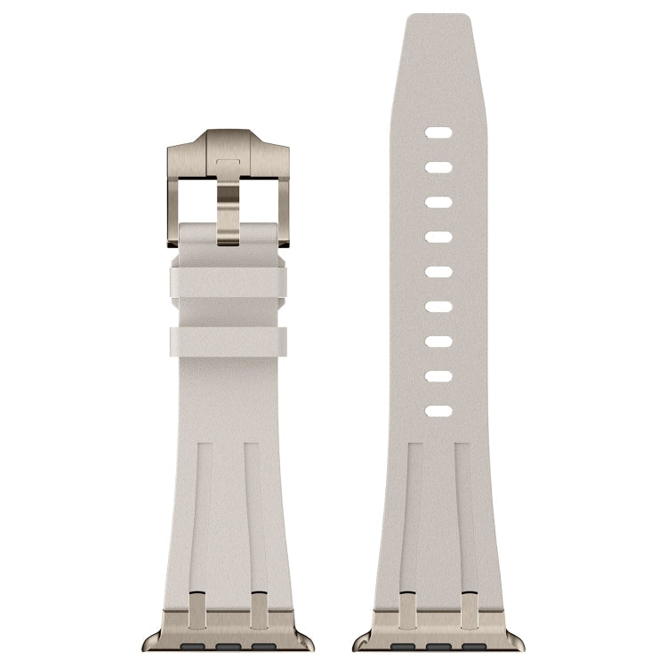 Skorter | For Apple Watch 42mm Stone Structure Liquid Silicone Strap (Titanium Starlight)