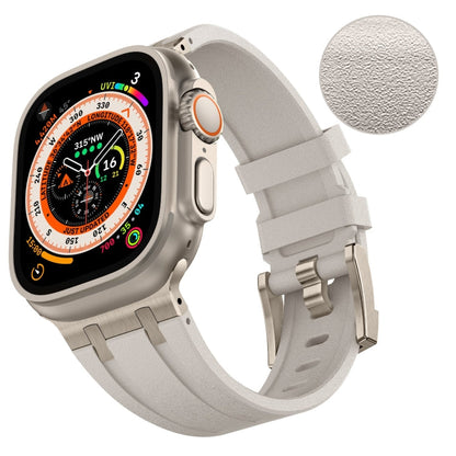 Skorter | For Apple Watch 42mm Stone Structure Liquid Silicone Strap (Titanium Starlight)