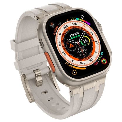 Skorter | For Apple Watch 42mm Stone Structure Liquid Silicone Strap (Titanium Starlight)