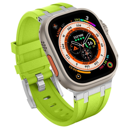 Skorter | For Apple Watch 42mm Stone Texture Liquid Silicone Watch Band (Silver Green)