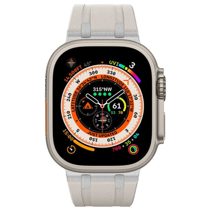 Skorter | For Apple Watch 42mm Stone Grain Liquid Silicone Watch Band (Silver Starlight)
