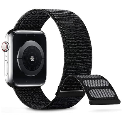 Skorter | For Apple Watch SE 2023 44mm Double Loop Nylon Watch Band (Dark Black)