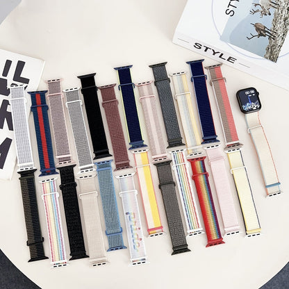 Skorter | For Apple Watch Series 2 42mm Dual Hook and Loop Nylon Watch Band (Pearl Powder)