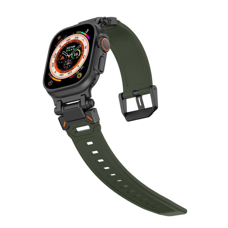 Skorter | For Apple Watch SE 2023 44mm Explorer TPU Watch Band (Black Green)