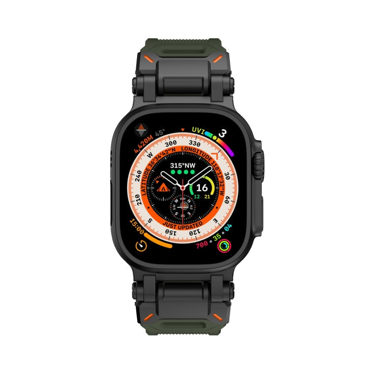Skorter | For Apple Watch SE 2023 44mm Explorer TPU Watch Band (Black Green)