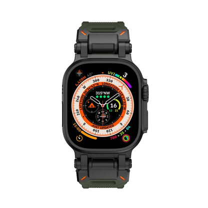 Skorter | For Apple Watch SE 2023 44mm Explorer TPU Watch Band (Black Green)