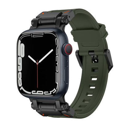 Skorter | For Apple Watch SE 2023 44mm Explorer TPU Watch Band (Black Green)