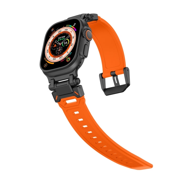 Skorter | For Apple Watch SE 2022 44mm Explorer TPU Watch Strap (Black Orange)