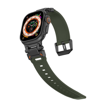 Skorter | For Apple Watch SE 2022 44mm Explorer TPU Watch Band (Black Green)