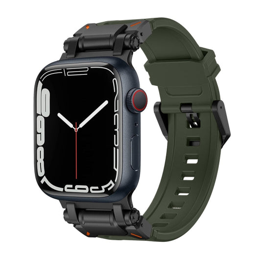 Skorter | For Apple Watch SE 2022 44mm Explorer TPU Watch Band (Black Green)