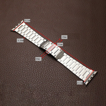 Skorter | For Apple Watch 42mm Three-Bead Butterfly Clasp Metal Band (Rose Gold)