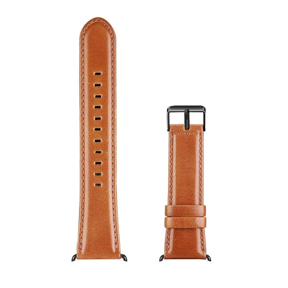 Skorter | For Apple Watch SE 2023 44mm DUX DUCIS Business Genuine Leather Watch Band (Khaki)