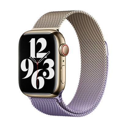 Skorter | For Apple Watch SE 2022 44 mm Milan Gradient Loop Magnetic Buckle Watch Band (Gold Lavender)