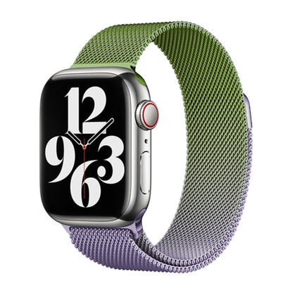 Skorter | For Apple Watch 42mm Milan Gradient Loop Magnetic Buckle Watch Band (Purple Green)