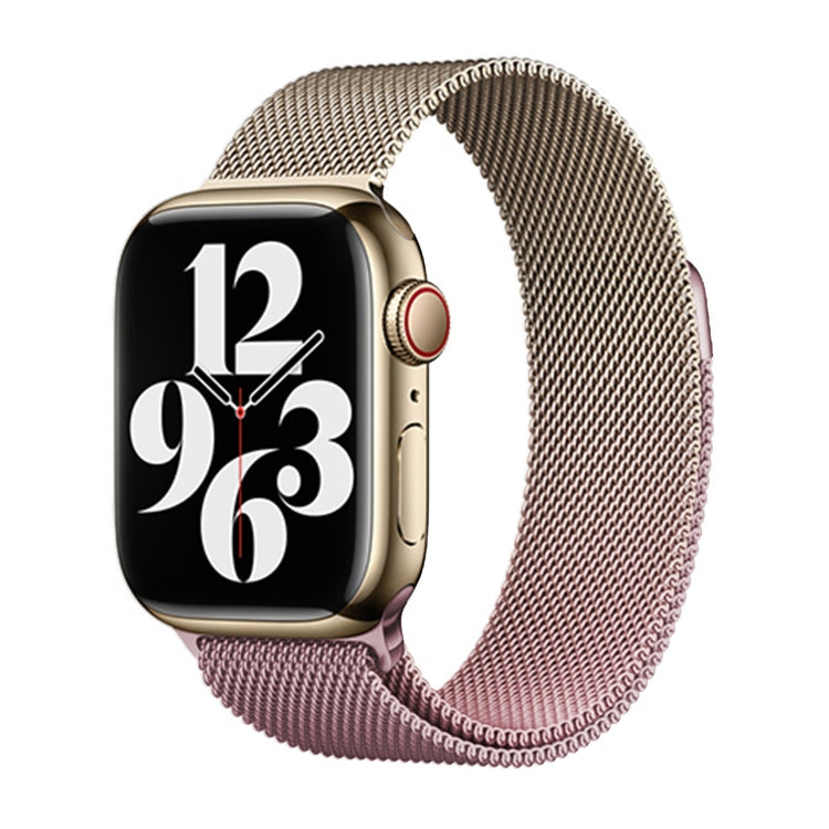 Skorter | For Apple Watch 42mm Milan Gradient Loop Magnetic Buckle Watch Band (Gold Light Pink)