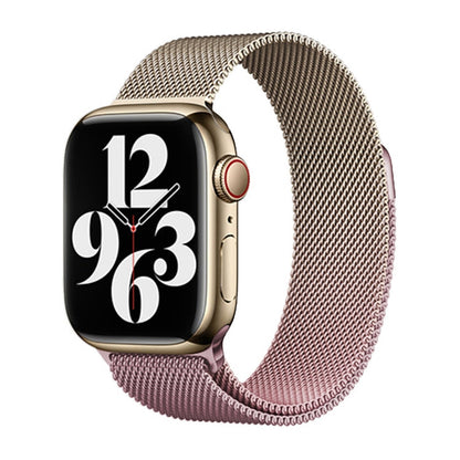 Skorter | For Apple Watch 42mm Milan Gradient Loop Magnetic Buckle Watch Band (Gold Light Pink)