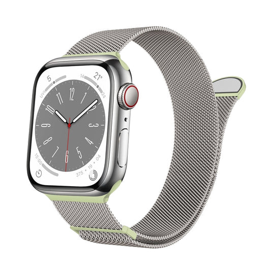 Skorter | For Apple Watch SE 2022 40mm Two-Color Milanese Loop Magnetic Band (Starlight Green)